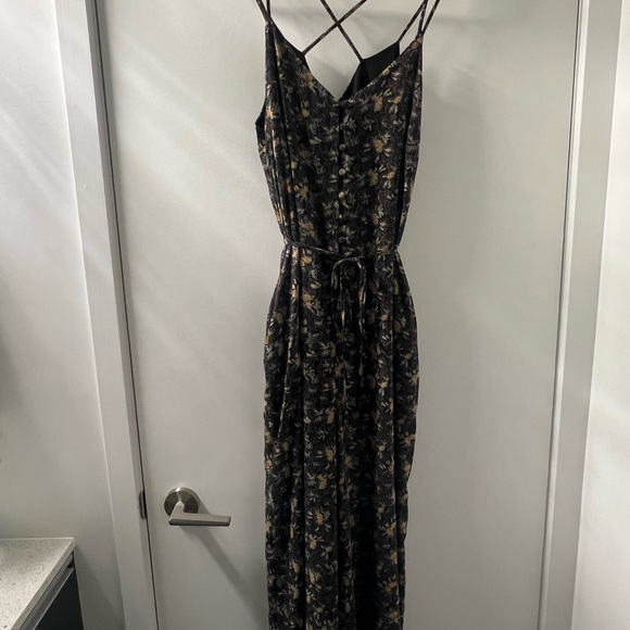 Frank & Oak Black Floral Flowy Wide Leg Jumper - Picture 3 of 9